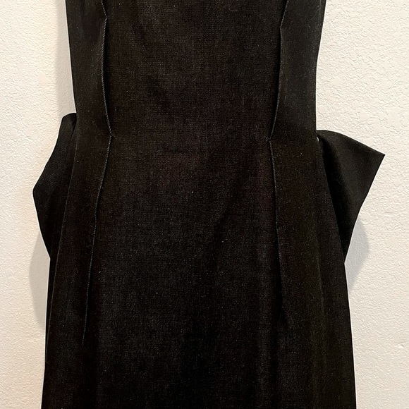 LANVIN Black Cotton Denim Bow-Back Snap Dress US 4 - Picture 4 of 10